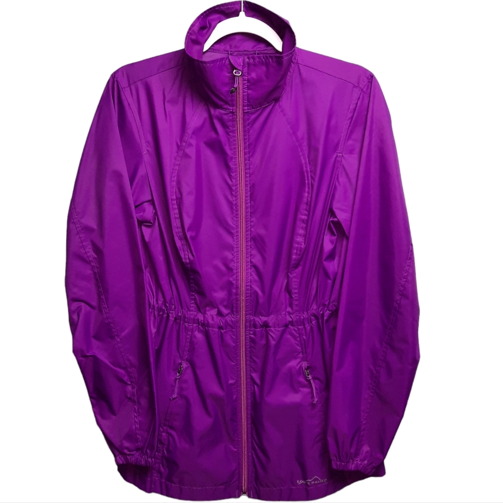 Eddie Bauer Purple Packable Nylon Windbreaker Jacket SZ S
